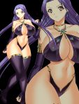  1girl as_(artist) boots breasts demon_girl highres large_breasts long_hair original purple_hair succubus thigh_boots thighhighs yellow_eyes 