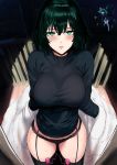  /\/\/\ 2girls bangs bare_legs black_shirt blush breasts closed_mouth coat coat_removed commentary cowboy_shot dark_green_hair dress fence flipped_hair flying frown fubuki_(one-punch_man) green_eyes green_hair hair_between_eyes hews_hack highres large_breasts light lips long_sleeves looking_at_another looking_at_viewer looking_up multiple_girls night notice_lines off_shoulder one-punch_man outdoors parted_lips pov shiny shiny_hair shirt short_hair sitting_on_ground surprised sweat tatsumaki thighhighs tire vibrator vibrator_in_thighhighs 