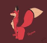  2019 bedroom_eyes breasts brown_background canid canine cheek_tuft chest_tuft countershading dipstick_ears dipstick_tail female fox fur half-closed_eyes looking_at_viewer mammal multicolored_ears multicolored_tail nipples paprika_(pixelsketcher) pixelsketcher portrait red_fox red_fur seductive simple_background small_breasts smile solo three-quarter_portrait tuft 