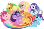  applejack_(mlp) dragon equid equine fluttershy_(mlp) friendship_is_magic group horse mammal my_little_pony pinkie_pie_(mlp) rainbow_dash_(mlp) rarity_(mlp) sakuyamon_(artist) spike_(mlp) twilight_sparkle_(mlp) 