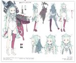  1girl character_sheet colored_pencil_(medium) el-zheng graphite_(medium) highres knife long_hair original pixiv_fantasia pixiv_fantasia_t red_eyes traditional_media very_long_hair 