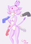  2019 accessory amber_eyes anthro balls black_nose blaze_the_cat blush breasts creamy_kitty domestic_cat embarrassed erection felid feline felis female forehead_gem fur hair hair_accessory hairband half-closed_eyes male male/female mammal multicolored_tail nipples nude open_mouth penis purple_fur purple_hair pussy simple_background sonic_(series) standing video_games 