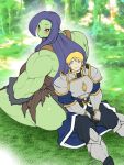  amano_jack armor blush female human humanoid larger_female male mammal muscular muscular_female orc size_difference smaller_male 