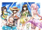  :d :o adjusting_headwear alternate_costume alternate_hairstyle anti-rain_(girls_frontline) arm_scarf ass ball bangs bare_shoulders beach beachball bikini black_bikini black_hair blonde_hair blue_bikini blue_eyes blue_sky blush breasts brown_eyes brown_hair cleavage closed_mouth cloud collarbone day eyebrows_visible_through_hair eyepatch flower girls_frontline green_hair hair_between_eyes hair_flower hair_ornament hair_ribbon hat heterochromia holding holding_ball hood hood_down hooded_jacket innertube jacket large_breasts leaning_forward long_hair looking_at_viewer looking_back m16a1_(girls_frontline) m4_sopmod_ii_(girls_frontline) m4a1_(girls_frontline) mechanical_arms medium_breasts mole mole_under_eye multicolored_hair multiple_girls off_shoulder open_mouth orange_bikini outdoors petals pink_hair ponytail qian_wu_atai red_eyes ribbon ro635_(girls_frontline) sarong shirt sidelocks skindentation sky smile st_ar-15_(girls_frontline) stomach straw_hat streaked_hair swimsuit thigh_strap tied_shirt translucent_sarong twintails two_side_up white_hair white_shirt yellow_eyes yellow_jacket 
