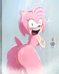  :o absurd_res accessory amy_rose anthro anus bent_over big_butt blush breasts butt cartoonsaur eulipotyphlan eyelashes female green_eyes hair_accessory hairband hedgehog hi_res mammal nude portrait pussy rear_view shaking shocked shower side_boob solo sonic_(series) sponge steam teeth thick_thighs three-quarter_portrait trembling wet wide_eyed 
