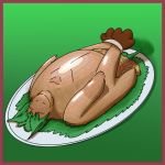  1:1 ambiguous_gender asinus avian bird border bound christmas donkey dustyerror equid equine food_transformation galliform green_background holidays inanimate_transformation leaf mammal phasianid plate red_border simple_background solo stuffing_(food) transformation turkey what why 