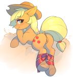  2019 anus applejack_(mlp) butt clothing cutie_mark earth_pony equid equine female fensu-san feral friendship_is_magic hat headgear headwear hi_res horse looking_at_viewer mammal my_little_pony pony pussy simple_background solo white_background 