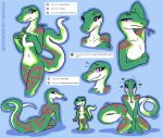  2019 amalie anthro blush butt chat countershading english_text featureless_crotch female flat_chested front_view green_scales greenlinzerd kneeling looking_at_viewer looking_back markings multiple_images navel nude portrait purple_eyes rear_view red_markings reptile scales scalie shy signature simple_background sitting smile snake solo text three-quarter_portrait tongue tongue_out white_countershading 
