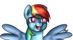  16:9 equid equine feral friendship_is_magic jbond mammal my_little_pony pterippus rainbow_dash_(mlp) simple_background solo wings 
