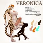  2018 4_toes anthro areola balls breasts butt cheetah dickgirl duo english_text erection fasttrack37d felid feline hair hi_res humanoid_penis intersex licking licking_lips mammal model_sheet nipples nude penis self_lick simple_background size_difference text toes tongue tongue_out vein veronica_(draco32588) 