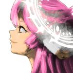  1girl brown_eyes commentary_request halo highres jibril_(no_game_no_life) long_hair magic_circle masamune_(mathumbnail) no_game_no_life pink_hair portrait profile smile solo wing_ears 