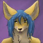  1:1 2019 anthro canid canine colored digital_media_(artwork) fennec fox fur hair long_hair male mammal portrait sa-chat simple_background smile solo velkiel yellow_eyes yellow_fur 