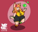  2019 autumn_deerling big_breasts bracelet breasts clothing cosplay cube_(object) deerling flower freedom_planet hair hi_res hooves horae_deerling jewelry milla_basset nintendo orange_hair plant pok&eacute;mon pok&eacute;mon_(species) short_hair short_stack thefoxbro thick_thighs video_games wide_hips 