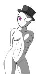  2019 bald bhost breasts clothing digital_media_(artwork) empty_eyes female glistening glistening_eyes hat headgear headwear hi_res humanoid looking_at_viewer mouthless nipples not_furry nude pussy simple_background small_breasts solo unusual_pupils white_background white_skin 