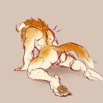  1:1 back_muscles charr claws dagos felid female fur guild_wars hi_res hindpaw horn horn_decoration mammal mane muscular muscular_female nude orange_fur pawpads paws pussy raised_tail sketch solo toe_claws video_games 