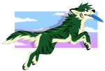  2017 blue_eyes canid canine canis citrinelle claws digital_media_(artwork) feral frisbee fur green_fur green_hair hair hi_res mammal open_mouth paws simple_background solo teeth tongue wolf 