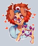  &lt;3 2019 anthro canid canine canis clothed clothing digital_media_(artwork) domestic_dog female heart_nose mammal open_mouth simple_background smile solo yurihimawari 