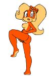  anthro bandicoot blonde_hair butt coco_bandicoot crash_bandicoot_(series) eyelashes female flower flower_in_hair flower_on_head fur hair hi_res looking_at_viewer mammal marsupial naughty_dog nipples nude open_moth orange_fur plant ponytail pussy simple_background solo sony_corporation sony_interactive_entertainment video_games white_background yellow_fur yopy 
