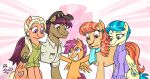  aunt_and_niece aunt_holiday_(mlp) auntie_lofty_(mlp) clothing daughter equid equine family father father_and_daughter female friendship_is_magic group hat headgear headwear hi_res horse husband_and_wife jowybean mammal mane_allgood_(mlp) married_couple mother mother_and_daughter my_little_pony parent pony ponytail pterippus scarf scootaloo_(mlp) snap_shutter_(mlp) sweater topwear wings 