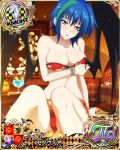  1girl arm_support bikini blue_hair bracelet breast_hold breasts card_(medium) character_name chess_piece cleavage cocktail cup demon_wings drink drinking_glass green_hair high_school_dxd high_school_dxd_pi jewelry knight_(chess) large_breasts looking_at_viewer multicolored_hair navel official_art open_mouth red_bikini short_hair sitting solo streaked_hair swimsuit torn_bikini torn_clothes trading_card tropical_drink two-tone_hair untied untied_bikini wings xenovia_quarta yellow_eyes 