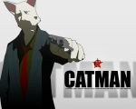  5:4 catman cigarette clothed clothing domestic_cat felid feline felis fur gun holding_object holding_weapon male mammal official_art ranged_weapon simple_background solo weapon white_fur 