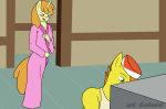  anthro apron blush caluriri clothing equid equine female friendship_is_magic hat headgear headwear horn horse house_coat male mammal mr._cake_(mlp) my_little_pony pony pumpkin_cake_(mlp) smile unicorn 