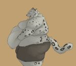  annoyed anthro belly belly_grab belly_overhang big_belly big_butt butt clothed clothing felid fur hand_on_stomach hi_res male mammal moobs obese obese_male open_mouth overweight overweight_male pantherine snow_leopard solo spots spotted_fur standing thick_thighs topless white_fur ガブ 