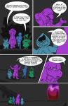  2018 anthro black_fur caprine clothed clothing comic darkner deltarune dialogue digital_media_(artwork) english_text eyewear female fur glasses goat hair hat human humanoid kris_(deltarune) lancer_(deltarune) lynxgriffin_(artist) male mammal ralsei reptile scalie scarf simple_background smile spades suit_symbol susie_(deltarune) teeth text video_games 