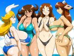  animal_humanoid big_breasts big_butt bikini bovid bovid_humanoid bovine bovine_humanoid breasts brittany butt cleavage clothed clothing ear_piercing ear_ring eyewear female glasses group hi_res huge_breasts human humanoid lagomorph lagomorph_humanoid leporid_humanoid mammal mammal_humanoid nipple_outline piercing rabbit_humanoid speeds swimwear under_boob 