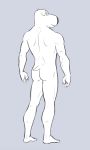  anthro biped brian_griffin butt canid canine canis digital_media_(artwork) domestic_dog family_guy floppy_ears fur grey_background looking_at_viewer looking_back male mammal muscular muscular_male rear_view short_tail simple_background solo standing white_ears white_fur white_tail zetsubouironfang 
