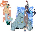  2girls absurdres highres makai multiple_girls poke_ball pokemon pokemon_(game) pokemon_swsh rurina_(pokemon) sonia_(king&#039;s_raid) sonia_(p&amp;d) sonia_(pokemon) sonya_(mon-musu_quest!) tagme 