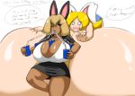  animal_humanoid between_breasts big_breasts breasts brittany cleavage clothed clothing dialogue drinking duo female huge_breasts humanoid hyper hyper_breasts lagomorph lagomorph_humanoid leporid_humanoid mammal mammal_humanoid rabbit_humanoid speeds 