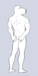  anthro anus biped brian_griffin butt canid canine canis digital_media_(artwork) domestic_dog family_guy floppy_ears fur grey_background hi_res male mammal presenting presenting_anus rear_view short_tail simple_background solo spreading standing white_ears white_fur white_tail zetsubouironfang 