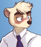  aggressive_retsuko anai_(aggretsuko) anthro badger blush fizzy-dog japanese_badger male mammal meles mustelid musteline sanrio solo 