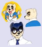  2019 aggressive_retsuko anai_(aggretsuko) angry anthro badger bodily_fluids fizzy-dog happy hi_res japanese_badger mammal meles mustelid musteline open_mouth sanrio smile sweat vein 