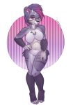  anthro breasts featureless_breasts featureless_crotch felid feline female hi_res juxzebra looking_at_viewer mammal nude solo standing wide_hips 
