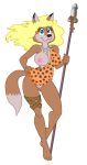  alpha_channel anthro big_breasts blonde_hair blue_eyes breasts canid canine canis christine_foxy dipstick_ears dipstick_tail female fox hair hand_on_hip hi_res holding_object holding_weapon jewelry juice87 looking_at_viewer mammal melee_weapon multicolored_ears multicolored_tail necklace nipples one_breast_out polearm pussy simple_background smile solo spear standing transparent_background tribal weapon 