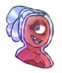  2019 anonymous_artist bodily_fluids bust_portrait cartoon_network corrupted_gem cyclops detailed digital_media(artwork) female humanoid portrait shaded steven_universe worm_monster 