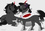  black_hair cape clothing equid evehly eye_mist fangs feral friendship_is_magic hair horn king_sombra_(mlp) lying male mammal my_little_pony pose quadruped red_eyes scar solo unicorn 