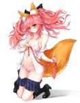  animal_ears bra fate/grand_order heels open_shirt pantsu shu-jinx tail tamamo_no_mae 