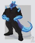  anthro clothed clothing dragon footwear furrypuddingthegreat hi_res horn male muscular muscular_male shoes simple_background solo standing 