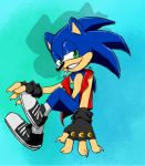  2019 anthro claws clothed clothing digital_media_(artwork) eulipotyphlan fingerless_gloves fur gloves handwear hedgehog looking_at_viewer male mammal simple_background sketch smile smoking solo sonic_(series) sonic_the_hedgehog topwear video_games 