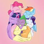  1:1 applejack_(mlp) dragon equid equine fluttershy_(mlp) friendship_is_magic group hi_res horn horse hug imaplatypus mammal my_little_pony pinkie_pie_(mlp) pterippus rainbow_dash_(mlp) rarity_(mlp) spike_(mlp) twilight_sparkle_(mlp) unicorn wings 