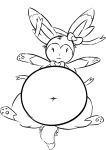  2018 black_and_white dullpoint eeveelution female hi_res monochrome navel nintendo obese obese_female overweight overweight_female pok&eacute;mon pok&eacute;mon_(species) ribbons simple_background solo sylveon tanya_(dullpoint) video_games 
