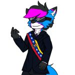  1:1 2019 4_fingers anthro blaki_daniel_raiper_virod_(blaki_raiper) blaki_raiper canid canine clothed clothing detailed eyewear fox fully_clothed fur hair half_body male mammal politics sash smile solo sunglasses teenager venezuela young 