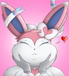  &lt;3 2018 anthro anthrofied chubby_cheeks digital_media_(artwork) disembodied_hand dullpoint eeveelution eyes_closed female fur nintendo overweight overweight_female pink_fur pok&eacute;mon pok&eacute;mon_(species) ribbons simple_background solo sylveon tanya_(dullpoint) video_games white_fur 