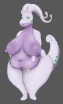  2019 absurd_res anthro belly big_belly big_breasts biped breasts deep_navel digital_media_(artwork) dragon eyelashes female front_view goodra green_eyes grey_background grin hi_res huge_breasts huge_hips looking_at_viewer maverick115 navel nintendo nipples nude overweight overweight_female pok&eacute;mon pok&eacute;mon_(species) pussy simple_background slime smile solo thick_thighs video_games voluptuous wide_hips 
