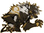  2019 4:3 alpha_channel anthro black_fur black_sclera canid canine falvie fur male mammal open_mouth simple_background snarling solo teeth tongue transparent_background white_fur yellow_eyes 
