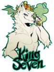  2019 3:4 alpha_channel anthro blue_eyes crown falvie fur male mammal nude simple_background smile smoking solo transparent_background white_fur 