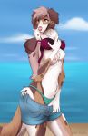  anthro australian_shepherd beach bra breasts canid canine canis clothed clothing digital_media_(artwork) domestic_dog female herding_dog hi_res mammal merle ohthataussieshep outside partially_clothed pastoral_dog seaside sheepdog slim thong underwear wolfpsalm ych_(character) 